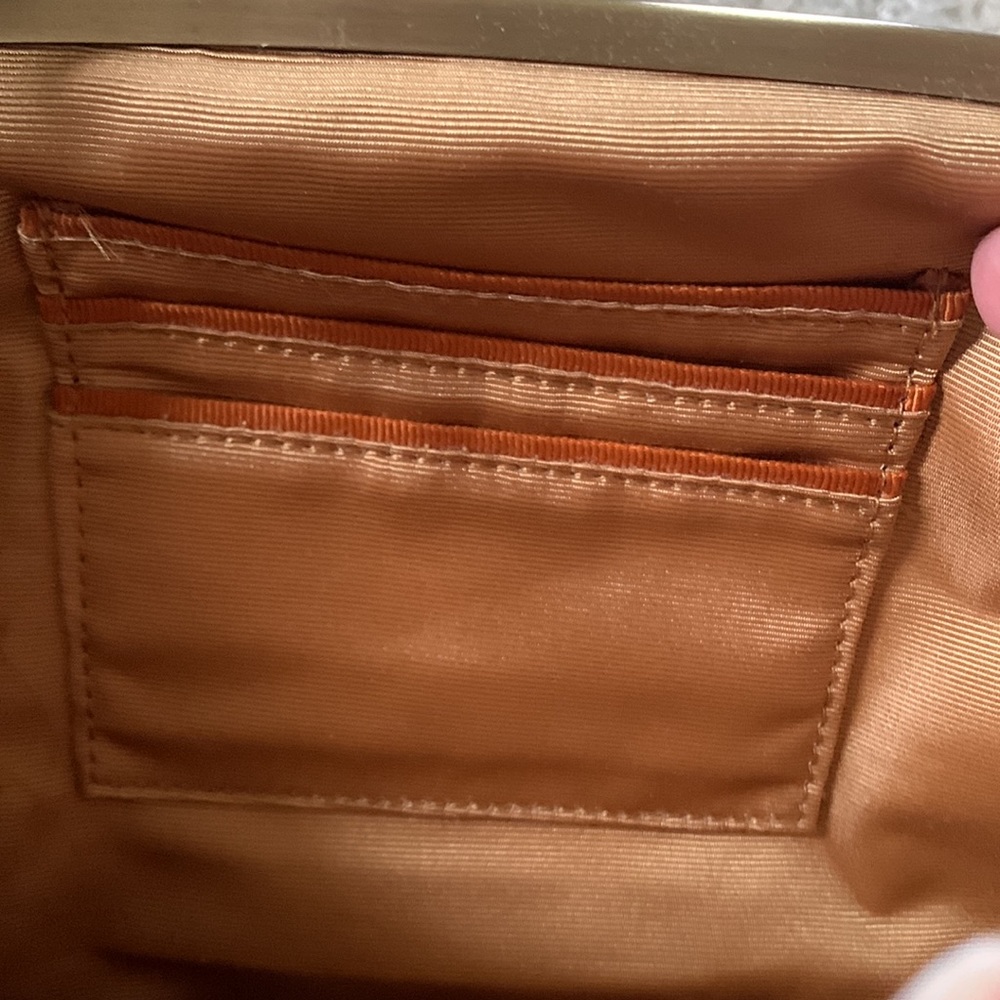 Gold Patent Leather Crossbody Bag - Women's Shoulder Purse - Picture 7 of 10